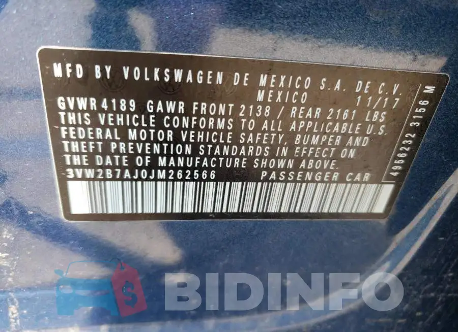 3VW2B7AJ0JM262566 Photo# 12