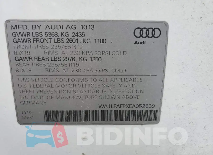 WA1LFAFPXEA052639 Photo# 13