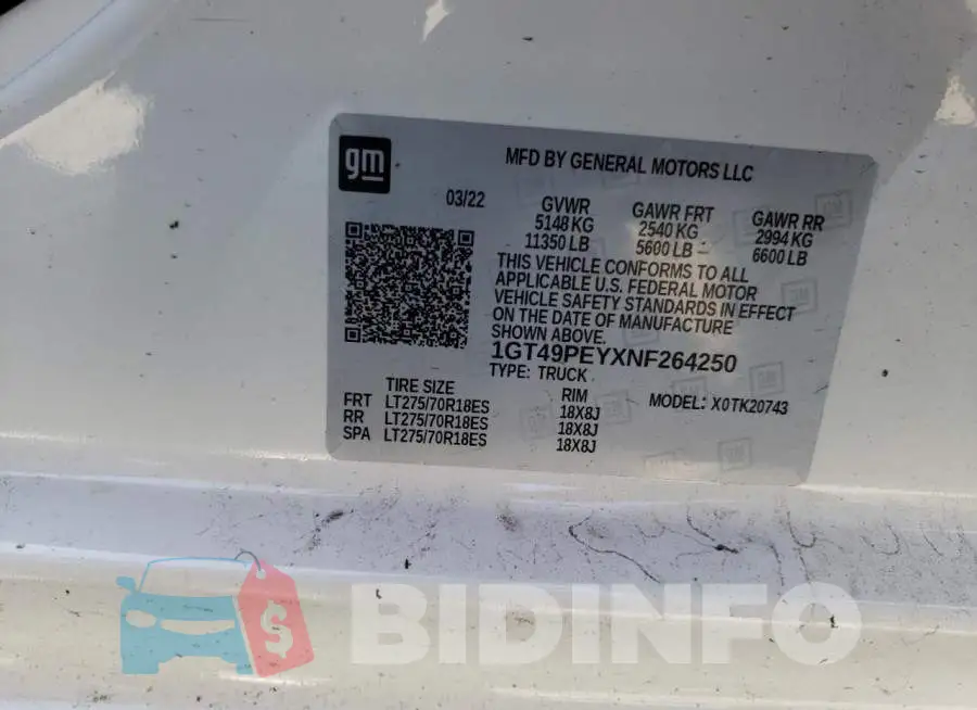 1GT49PEYXNF264250 Photo# 12