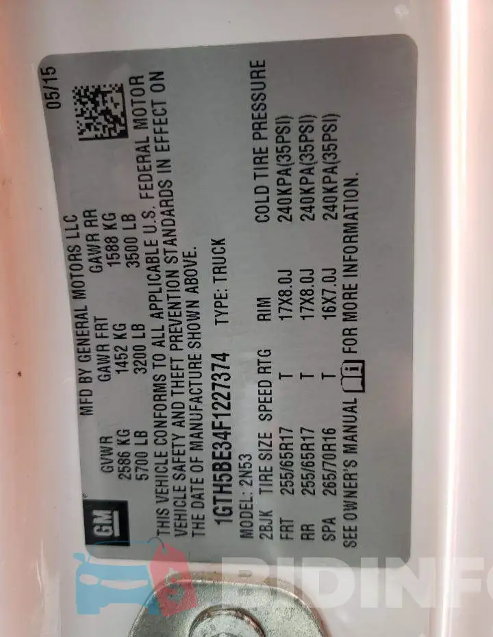 1GTH5BE34F1227374 Photo# 13