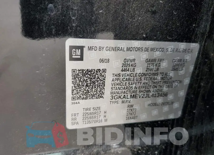 3GKALMEV2JL413456 Photo# 13
