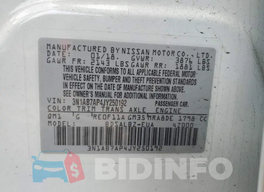3N1AB7AP4JY250192 Photo# 12