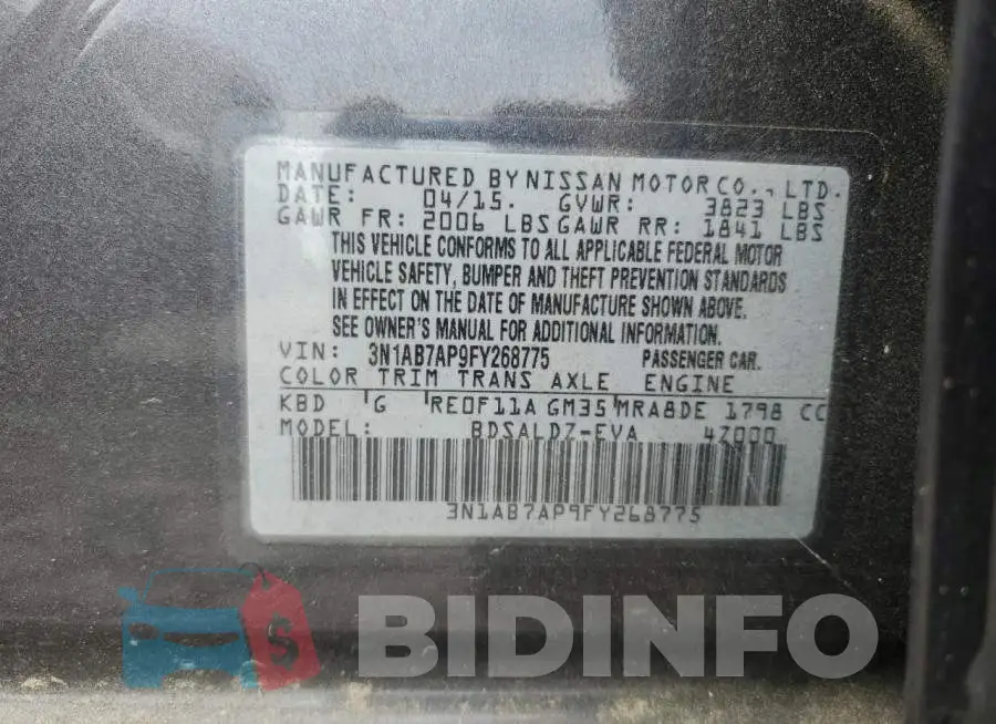 3N1AB7AP9FY268775 Photo# 12