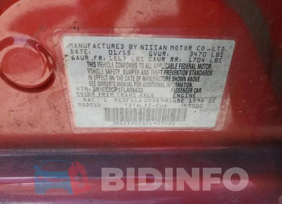 3N1CE2CP1FL409433 Photo# 12