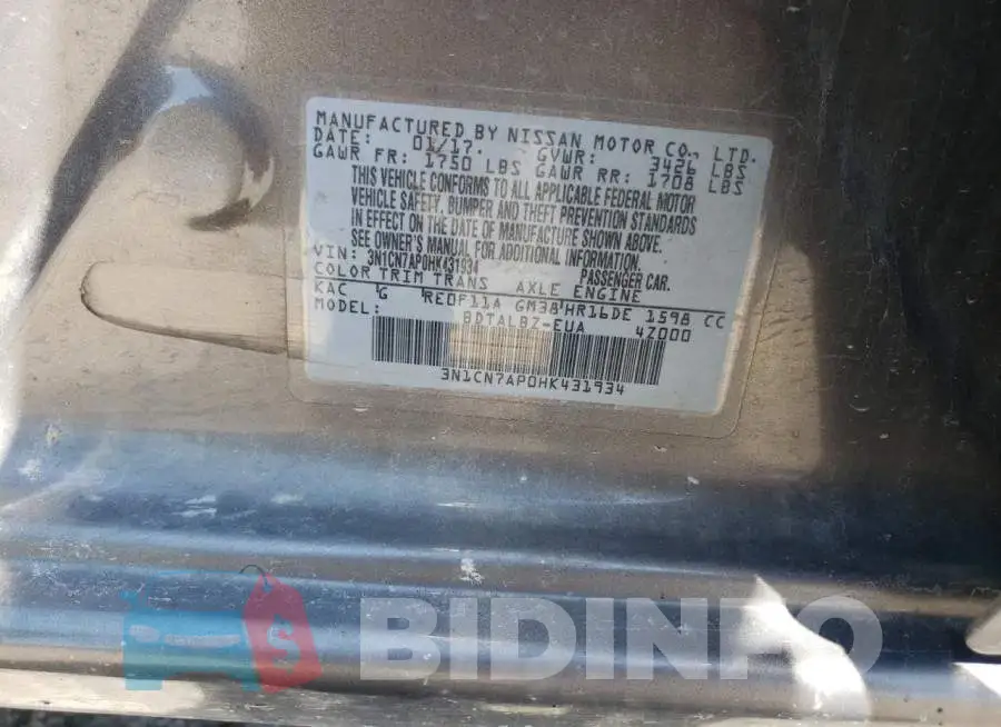 3N1CN7AP0HK431934 Photo# 12