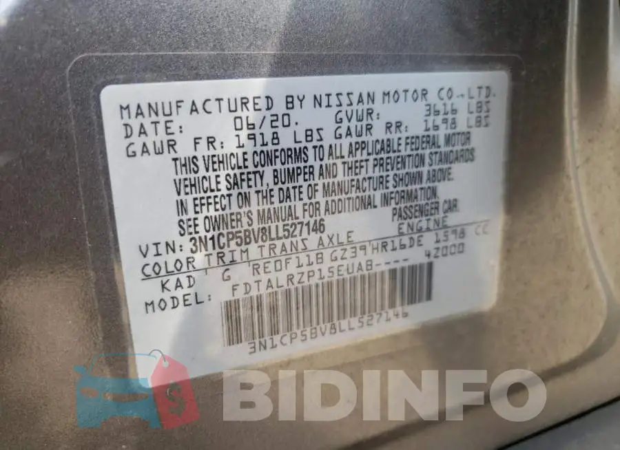 3N1CP5BV8LL527146 Photo# 13
