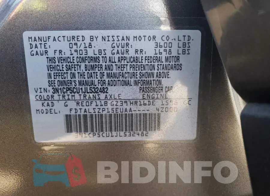 3N1CP5CU1JL532482 Photo# 13