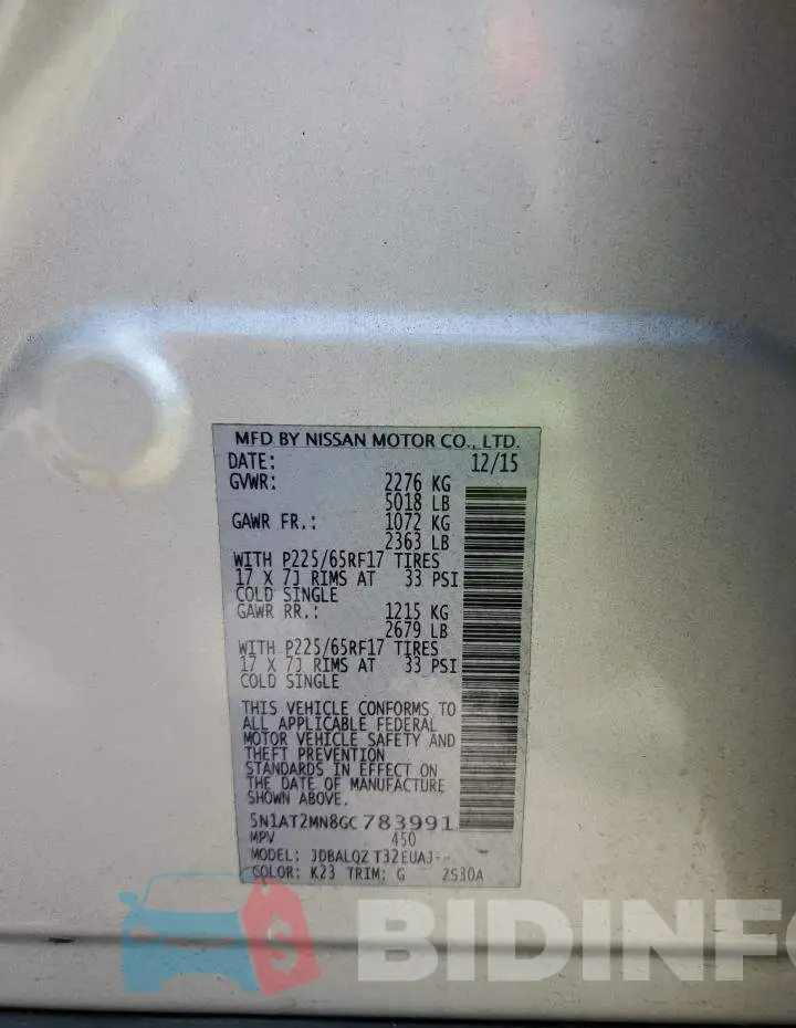 5N1AT2MN8GC783991 Photo# 13