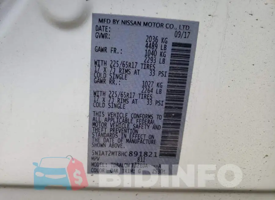 5N1AT2MT8HC891821 Photo# 13
