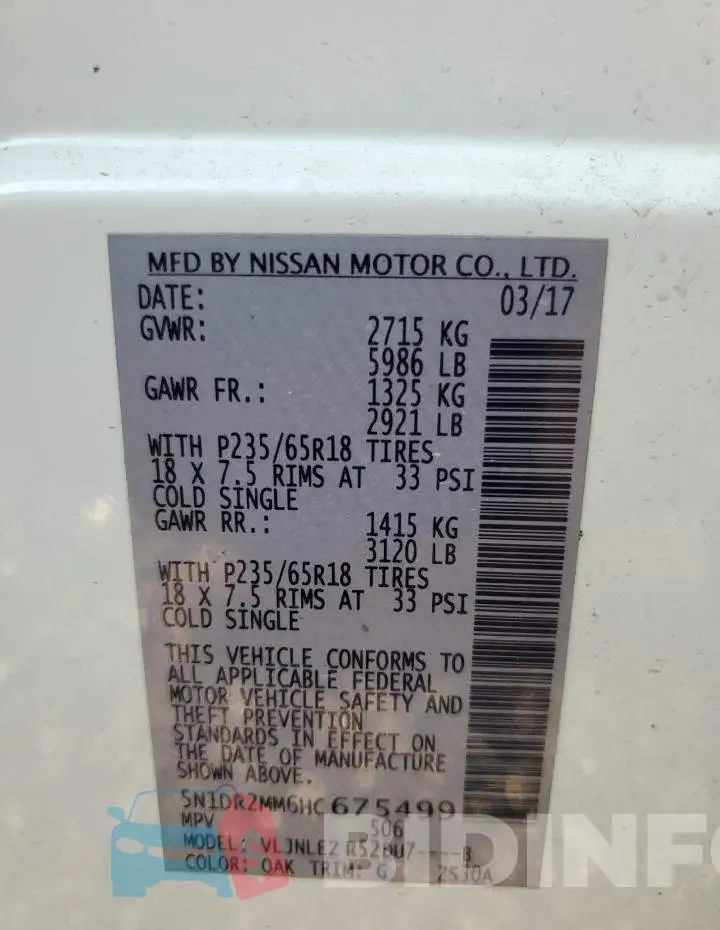 5N1DR2MM6HC675499 Photo# 13