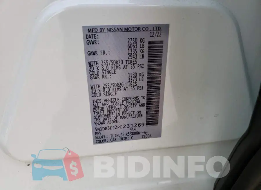 5N1DR3DJ2PC231269 Photo# 13