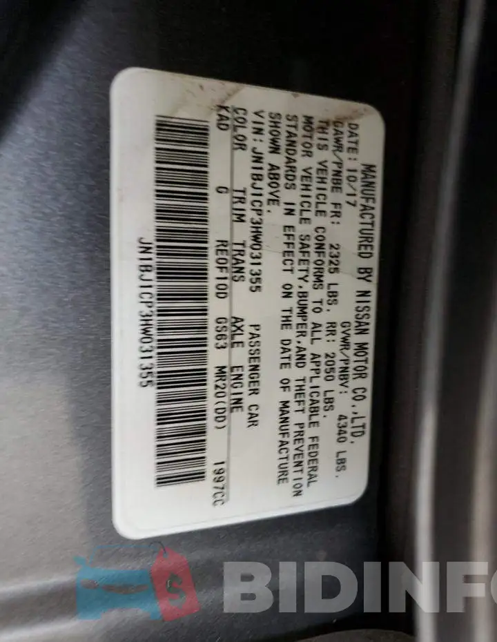 JN1BJ1CP3HW031355 Photo# 13