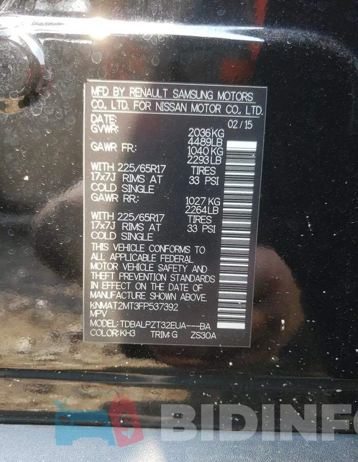 KNMAT2MT3FP537392 Photo# 13