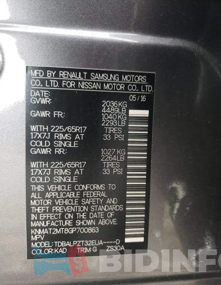 KNMAT2MT8GP700863 Photo# 13