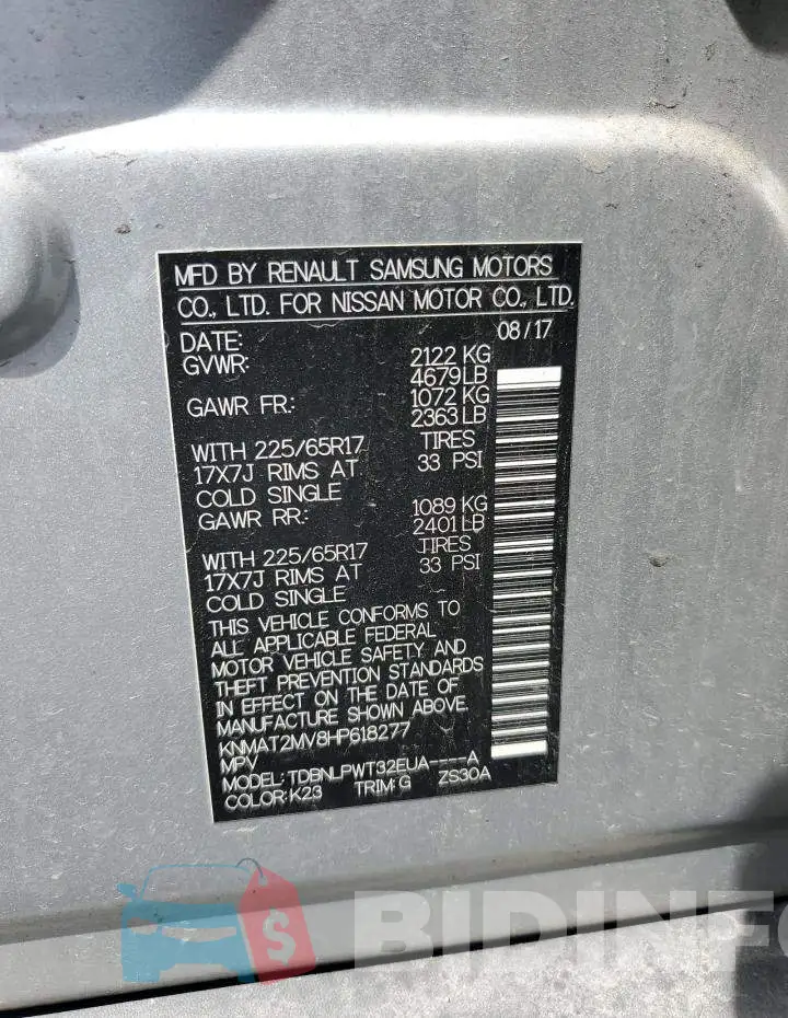 KNMAT2MV8HP618277 Photo# 12