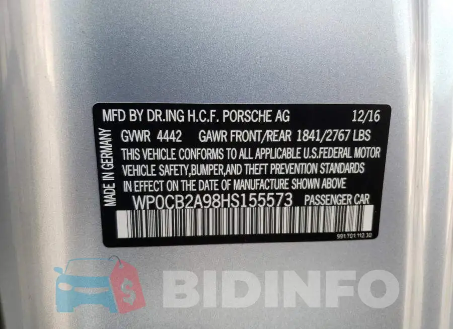 WP0CB2A98HS155573 Photo# 12