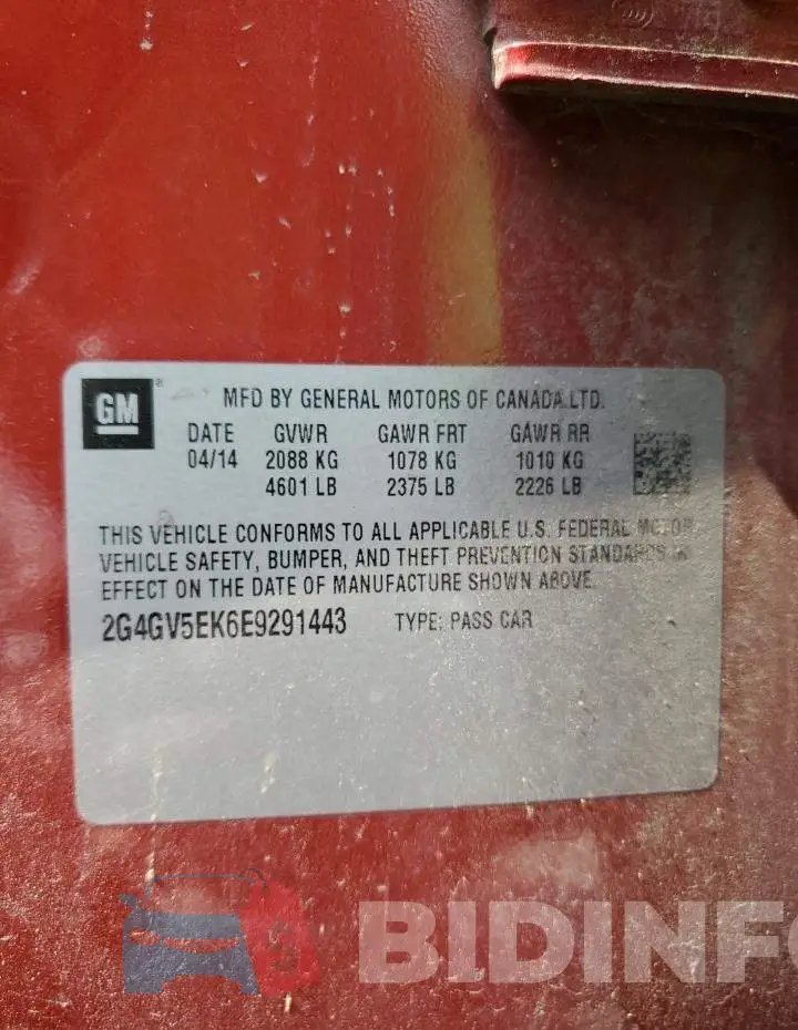 2G4GV5EK6E9291443 Photo# 13