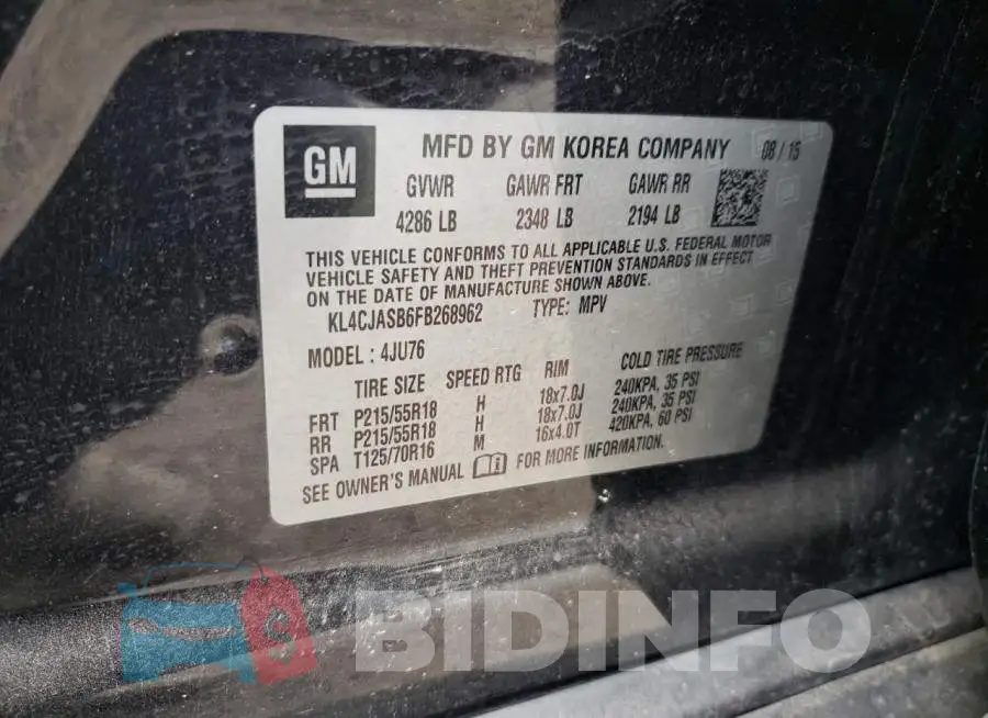 KL4CJASB6FB268962 Photo# 13