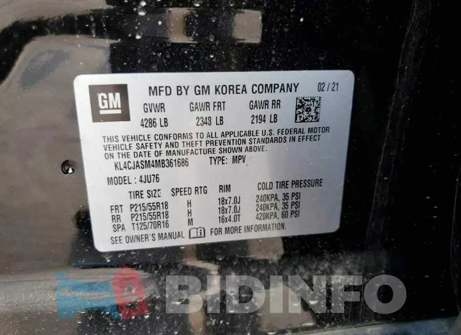 KL4CJASM4MB361686 Photo# 12