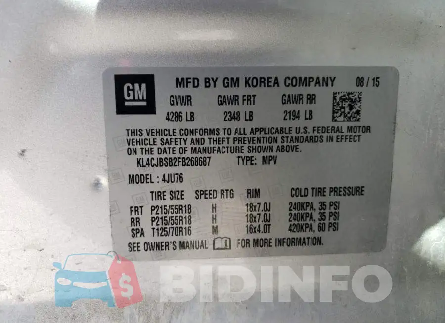 KL4CJBSB2FB268687 Photo# 14