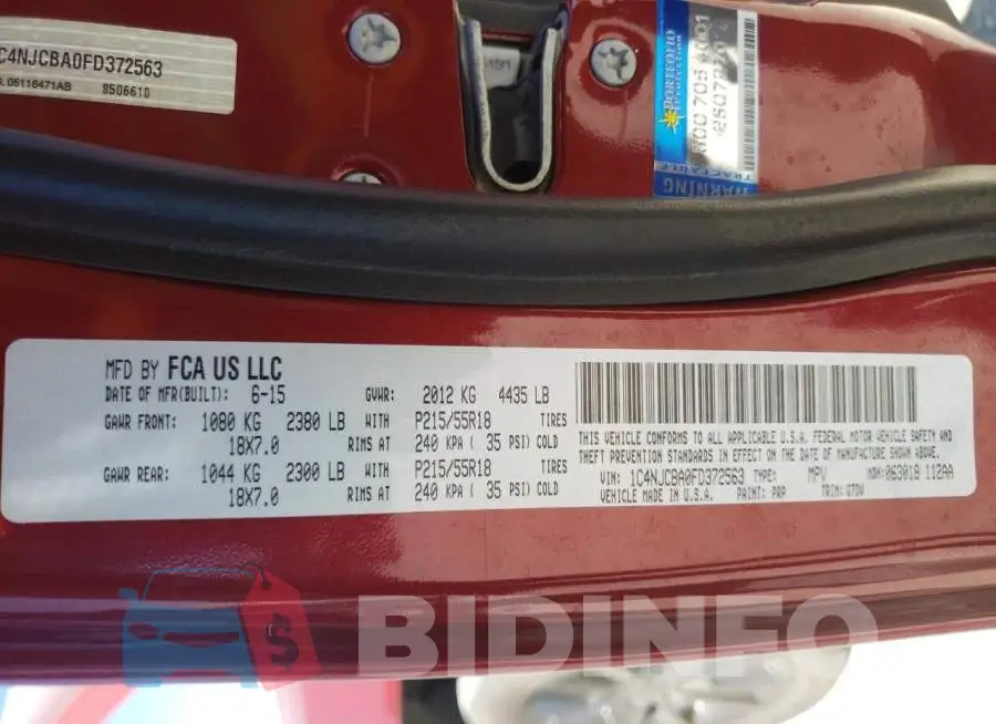 1C4NJCBA0FD372563 Photo# 14