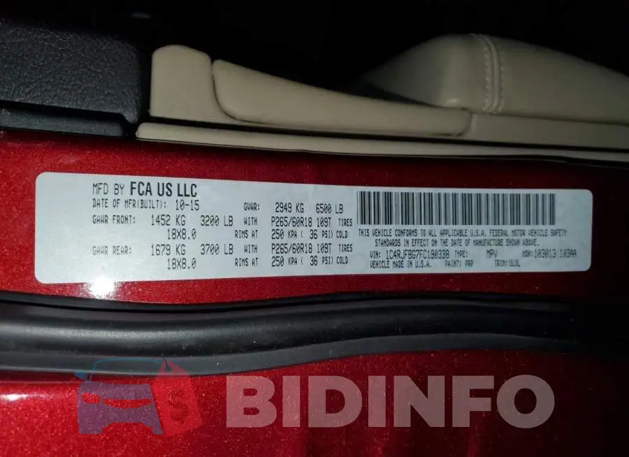 1C4RJFBG7FC190338 Photo# 13