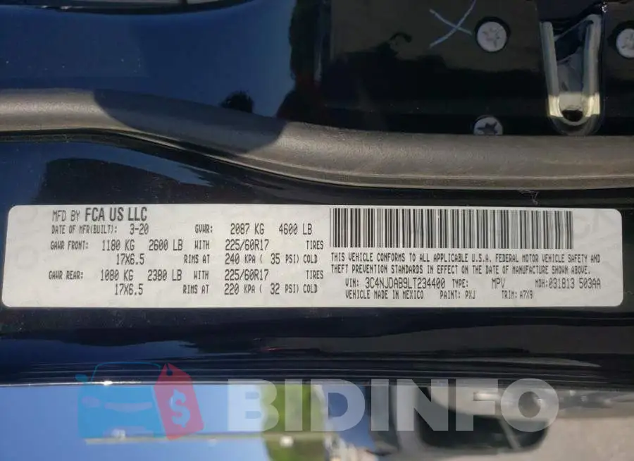 3C4NJDAB9LT234400 Photo# 13