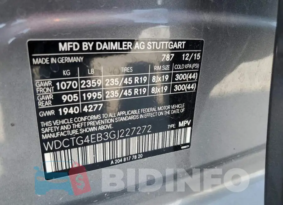 WDCTG4EB3GJ227272 Photo# 12