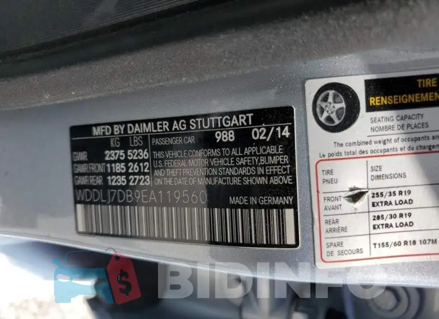 WDDLJ7DB9EA119560 Photo# 12
