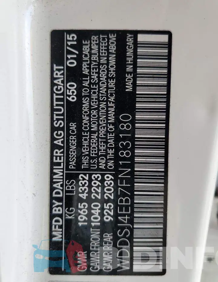 WDDSJ4EB7FN183180 Photo# 13
