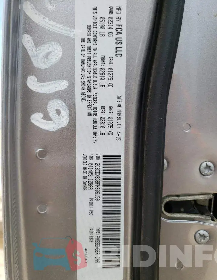 2C3CDXBG8FH806150 Photo# 12