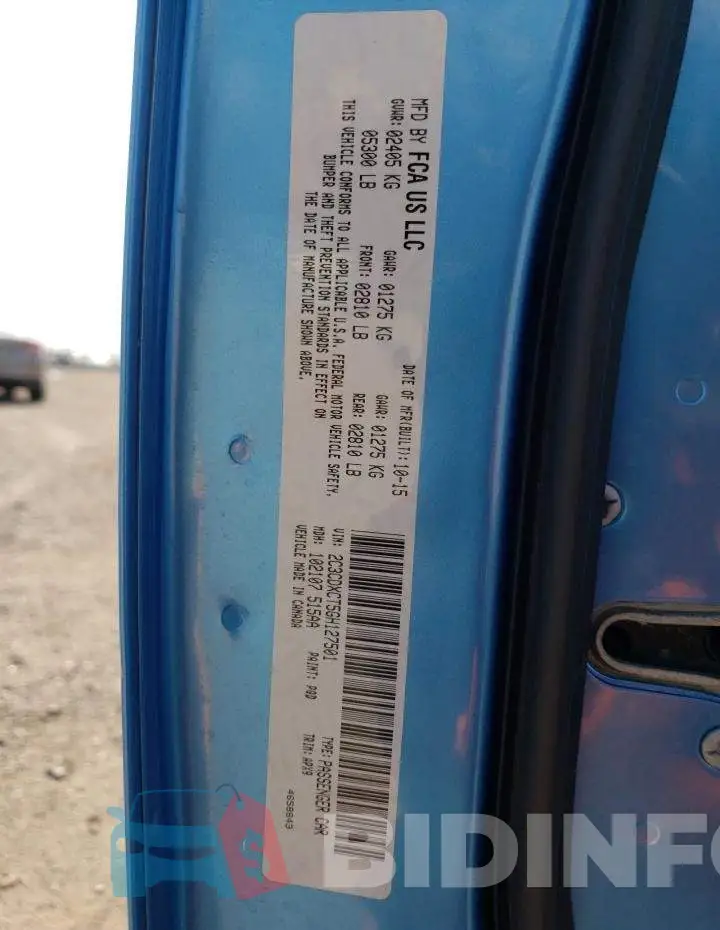 2C3CDXCT5GH127501 Photo# 12
