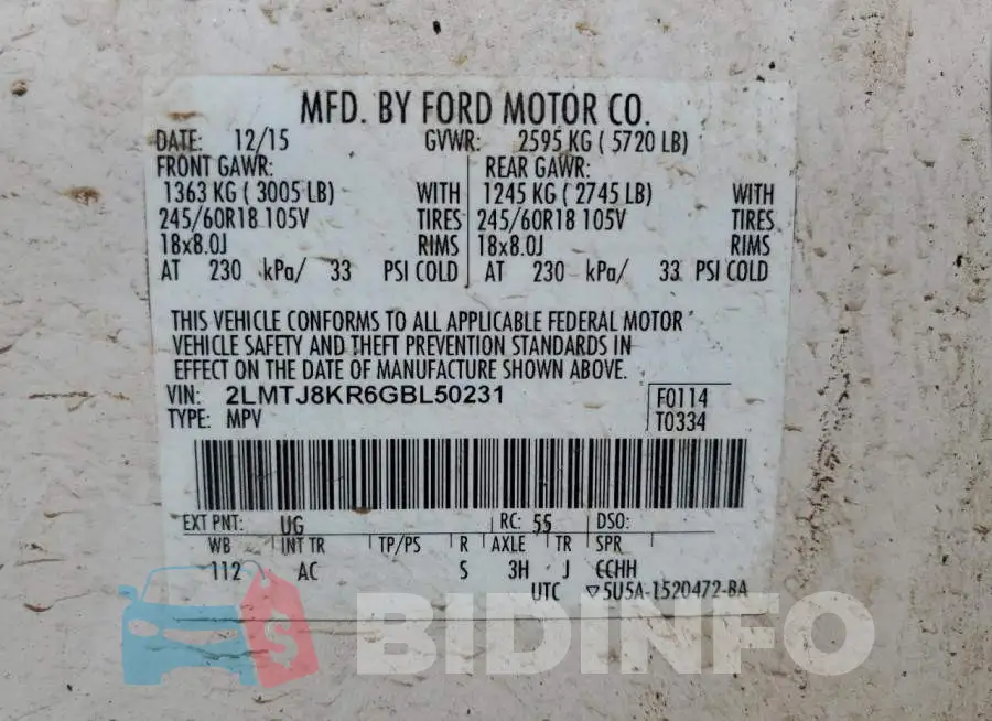 2LMTJ8KR6GBL50231 Photo# 13