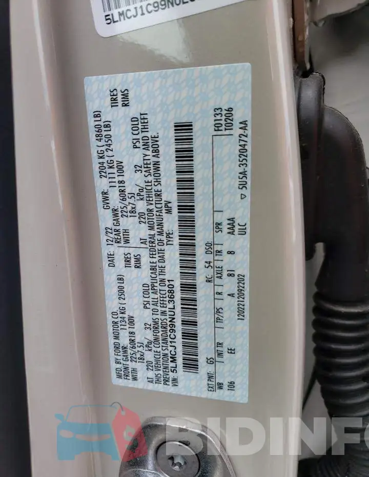 5LMCJ1C99NUL36801 Photo# 13