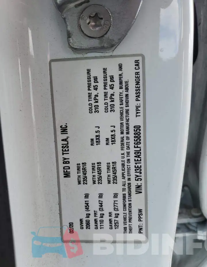 5YJ3E1EA9LF658850 Photo# 12
