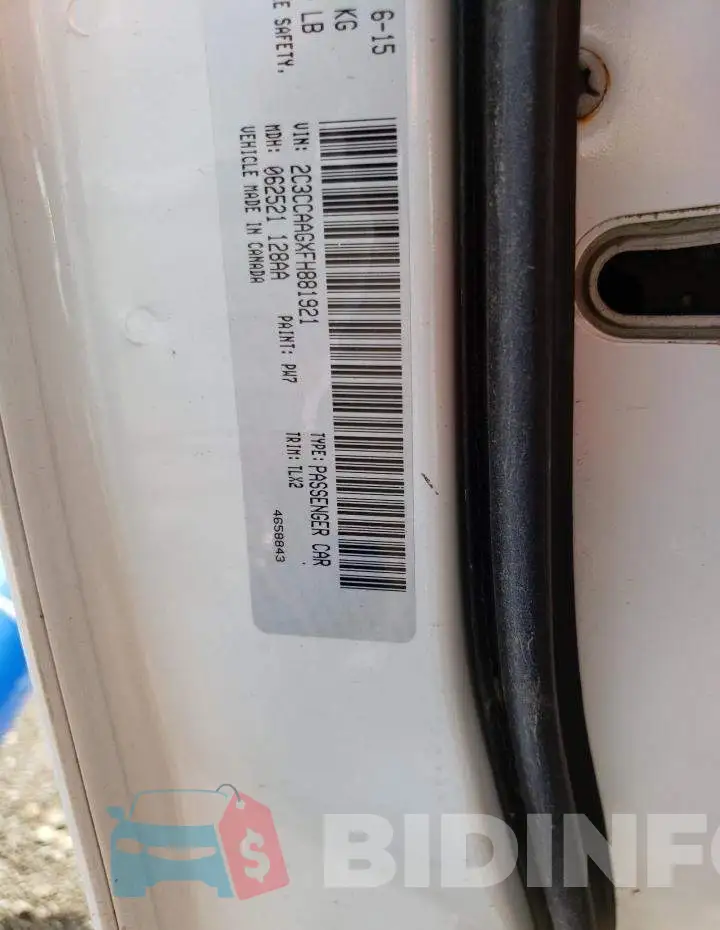 2C3CCAAGXFH881921 Photo# 13