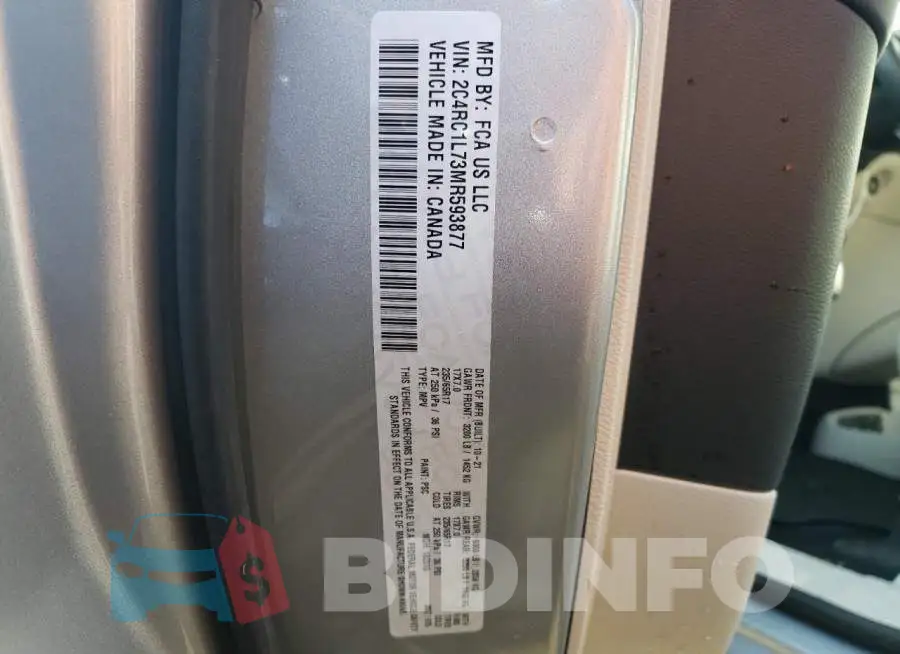 2C4RC1L73MR593877 Photo# 13