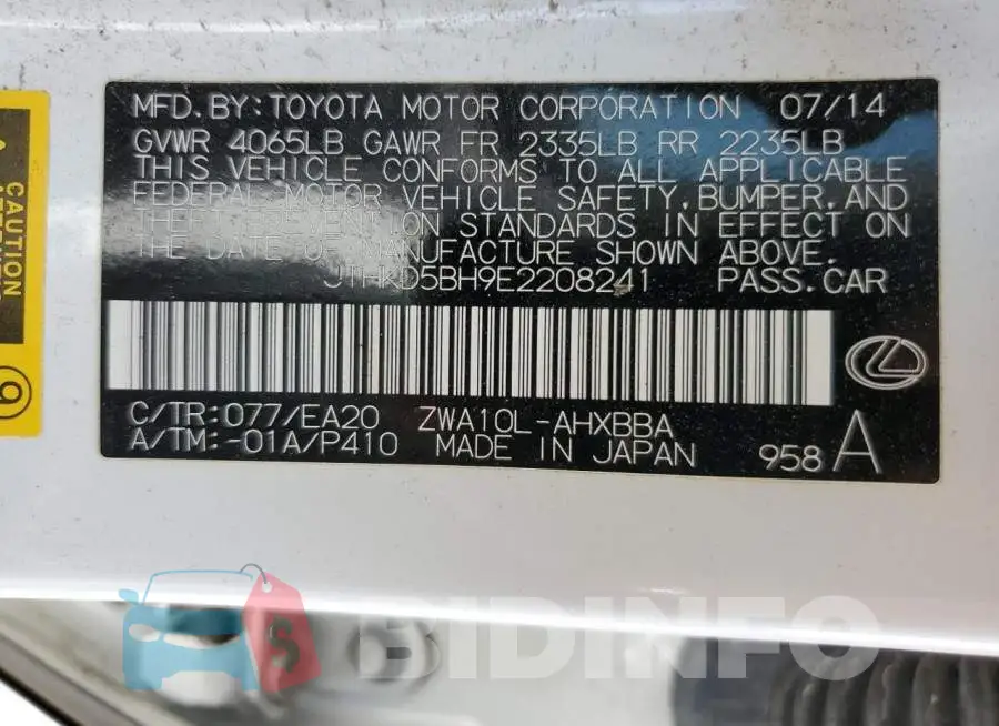 JTHKD5BH9E2208241 Photo# 12