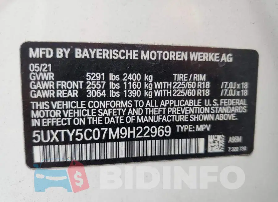 5UXTY5C07M9H22969 Photo# 13
