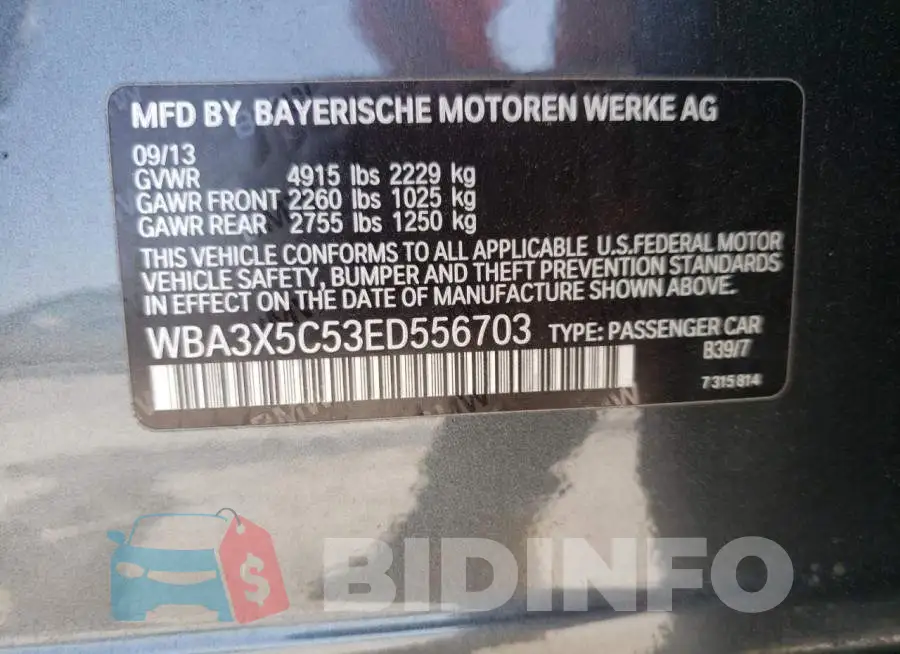 WBA3X5C53ED556703 Photo# 12