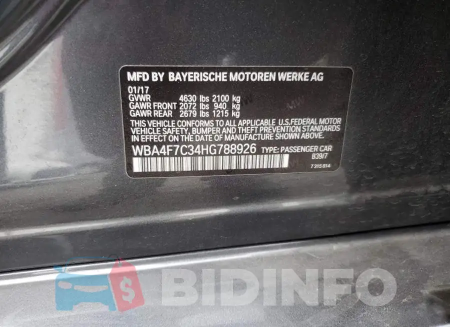 WBA4F7C34HG788926 Photo# 12