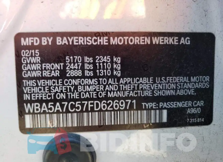 WBA5A7C57FD626971 Photo# 13