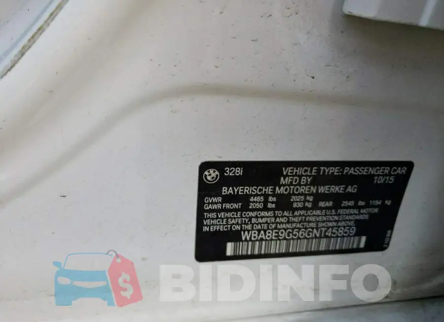 WBA8E9G56GNT45859 Photo# 12