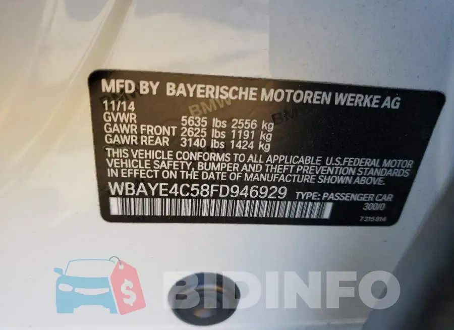 WBAYE4C58FD946929 Photo# 12