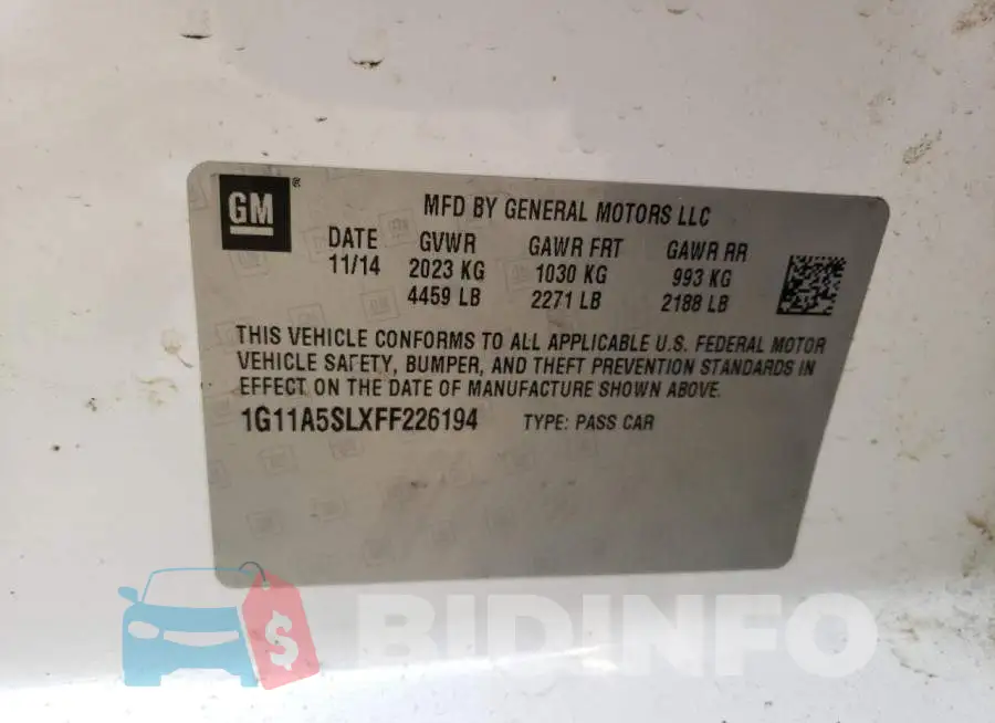 1G11A5SLXFF226194 Photo# 12