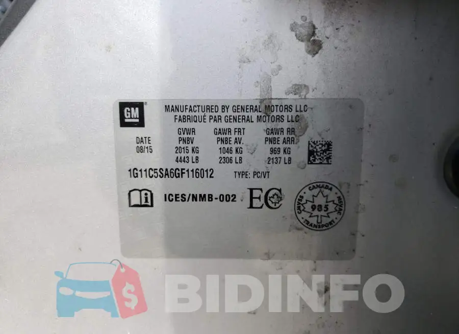 1G11C5SA6GF116012 Photo# 13