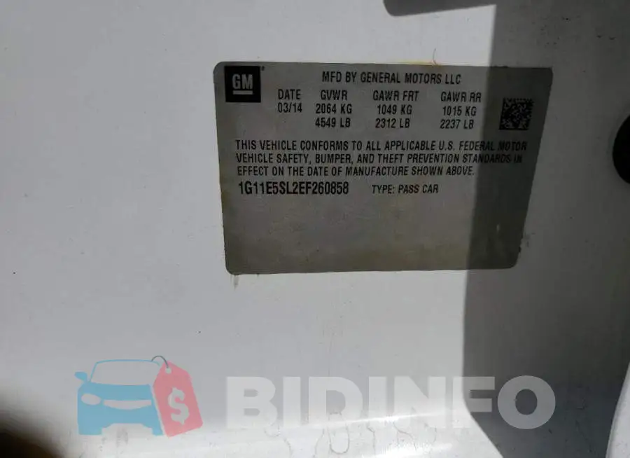1G11E5SL2EF260858 Photo# 13