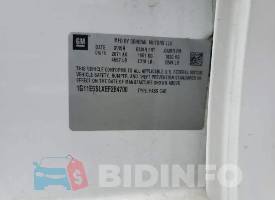 1G11E5SLXEF284700 Photo# 13