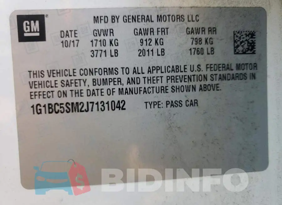 1G1BC5SM2J7131042 Photo# 13