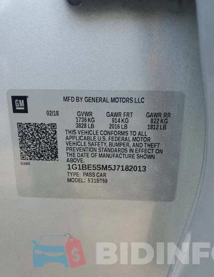 1G1BE5SM5J7182013 Photo# 12